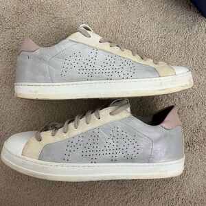 P448 John Sneaker size 7 (37) Pink, Silver & White - read description for more